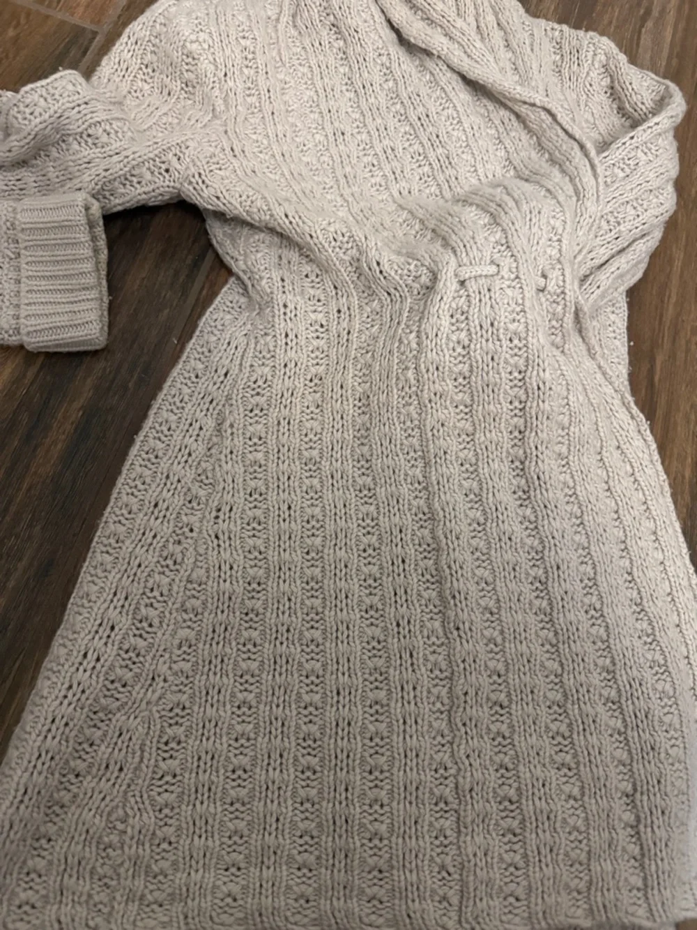 Beth Bowley Cream Cable Knit Open Cardigan with Tie Belt - Picture 6 of 6